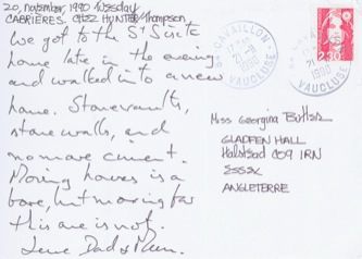 James Jennifer Georgina – Postcard stamped on Tuesday, November 20, 1990