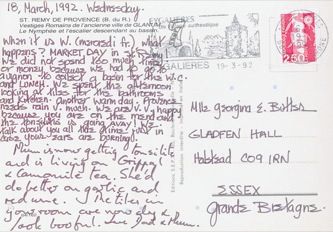 James Jennifer Georgina – Postcard stamped on Wednesday, March 18, 1992