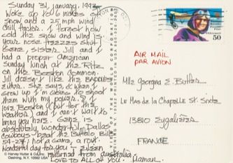 James Jennifer Georgina – Postcard stamped on Sunday, January 31, 1993