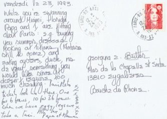James Jennifer Georgina – Postcard stamped on Friday, April 23, 1993
