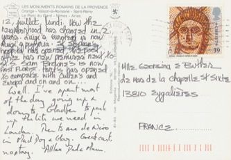 James Jennifer Georgina – Postcard stamped on Monday, July 12, 1993