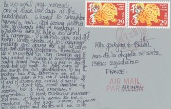 James Jennifer Georgina – Postcard stamped on Wednesday, April 20, 1994