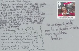 James Jennifer Georgina – Postcard stamped on Tuesday, November 7, 1995