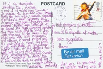 James Jennifer Georgina – Postcard stamped on Sunday, July 14, 1996