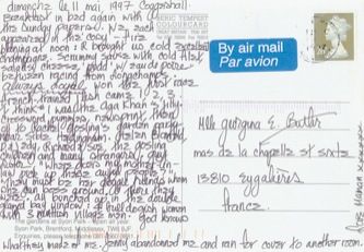 James Jennifer Georgina – Postcard stamped on Sunday, May 11, 1997