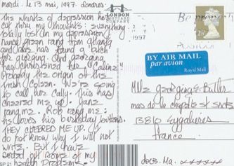 James Jennifer Georgina – Postcard stamped on Tuesday, May 13, 1997