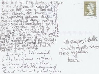 James Jennifer Georgina – Postcard stamped on Monday, May 19, 1997