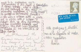 James Jennifer Georgina – Postcard stamped on Tuesday, September 16, 1997