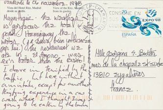 James Jennifer Georgina – Postcard stamped on Friday, November 6, 1998