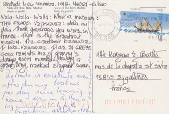 James Jennifer Georgina – Postcard stamped on Friday, November 6, 1998
