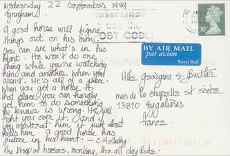 James Jennifer Georgina – Postcard stamped on Wednesday, September 22, 1999